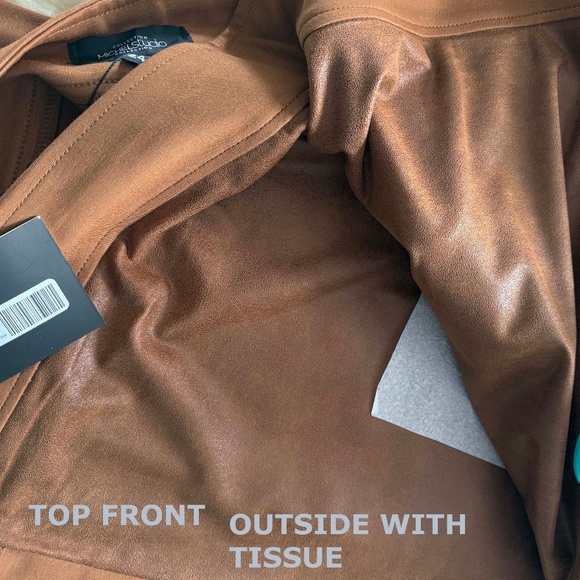 NEW PHOTOS! LEGGINGS, FAUX SUEDE FRONT, TOFFEE, SIZE 24, BACK IN STRETCH FABRIC, - Picture 7 of 12
